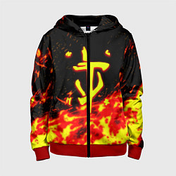 Детская толстовка на молнии Doom огненное лого
