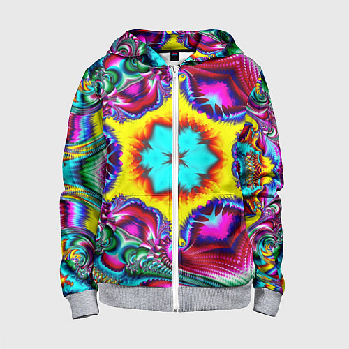 Детская толстовка на молнии Абстракция узор фракталы / 3D-Меланж – фото 1