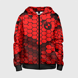 Толстовка на молнии детская BMW карбоновая абстракция, цвет: 3D-черный