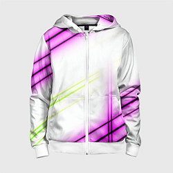 Детская толстовка на молнии Green white pink line