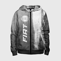 Толстовка на молнии детская Fiat - grey gradient по-вертикали, цвет: 3D-черный