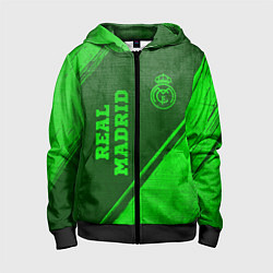 Детская толстовка на молнии Real Madrid - green gradient вертикально