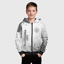 Толстовка на молнии детская Manchester City - white gradient вертикально, цвет: 3D-черный — фото 2