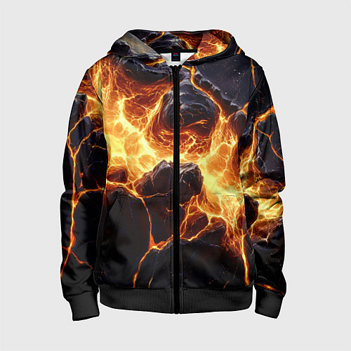 Детская толстовка на молнии Золотая лава текстура / 3D-Черный – фото 1