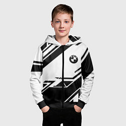 Толстовка на молнии детская BMW geometry black, цвет: 3D-черный — фото 2