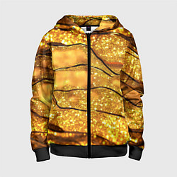 Детская толстовка на молнии Золотая текстура с блестками