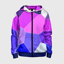 Толстовка на молнии детская Сине-розовый крупные фрагменты, цвет: 3D-синий