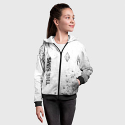 Толстовка на молнии детская The Sims - white gradient вертикально, цвет: 3D-черный — фото 2