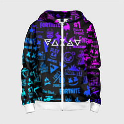 Толстовка на молнии детская Ведьмак логотипы игр, цвет: 3D-белый