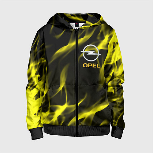 Детская толстовка на молнии Opel огненный стиль / 3D-Черный – фото 1