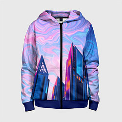 Детская толстовка на молнии Абстракция с небоскребами