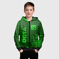 Толстовка на молнии детская Dota - green gradient вертикально, цвет: 3D-черный — фото 2