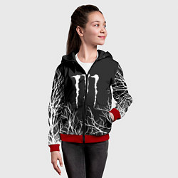 Толстовка на молнии детская Monster energy лес, цвет: 3D-красный — фото 2