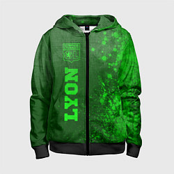 Толстовка на молнии детская Lyon - green gradient по-вертикали, цвет: 3D-черный