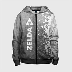 Толстовка на молнии детская Zelda - grey gradient по-вертикали, цвет: 3D-черный