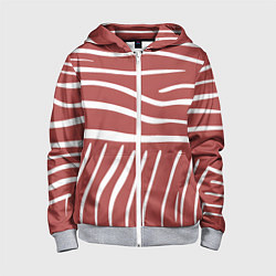 Детская толстовка на молнии Полоски красной зебры