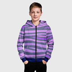 Толстовка на молнии детская Лавандовые волны, цвет: 3D-синий — фото 2