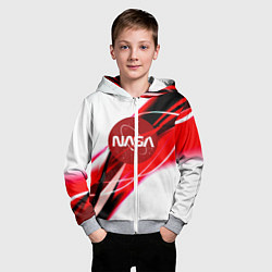 Толстовка на молнии детская Nasa абстрактные полосы, цвет: 3D-меланж — фото 2