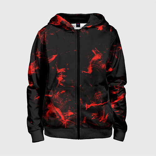 Детская толстовка на молнии Color red black / 3D-Черный – фото 1