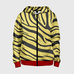 Детская толстовка на молнии Светлый тигровый паттерн