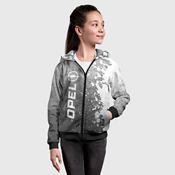 Толстовка на молнии детская Opel - grey gradient по-вертикали, цвет: 3D-черный — фото 2