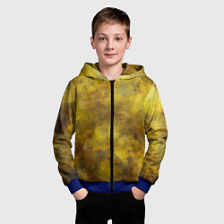 Толстовка на молнии детская Золотая ржавая текстура, цвет: 3D-синий — фото 2