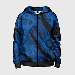 Детская толстовка на молнии Тёмный синий абстракция