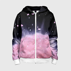 Детская толстовка на молнии Розовая текстура с лепестками