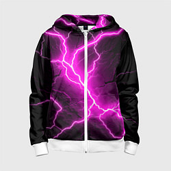 Толстовка на молнии детская The color is pink and black, цвет: 3D-белый