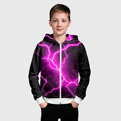 Толстовка на молнии детская The color is pink and black, цвет: 3D-белый — фото 2