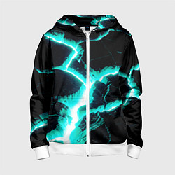 Толстовка на молнии детская Color light blue black, цвет: 3D-белый