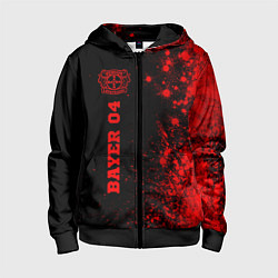 Толстовка на молнии детская Bayer 04 - red gradient по-вертикали, цвет: 3D-черный