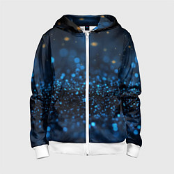 Детская толстовка на молнии Боке блестяшки на черном