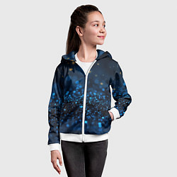 Толстовка на молнии детская Боке блестяшки на черном, цвет: 3D-белый — фото 2