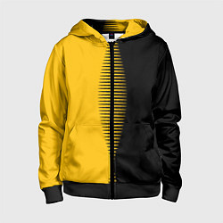 Детская толстовка на молнии Чёрно-жёлтый пополам с переходом