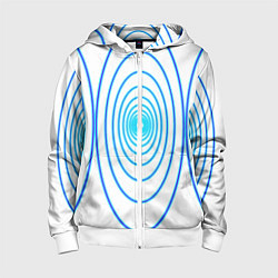 Толстовка на молнии детская Овалы с свечением, цвет: 3D-белый