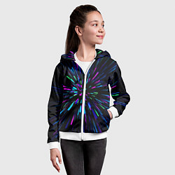 Толстовка на молнии детская Neon rods, цвет: 3D-белый — фото 2