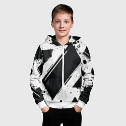 Толстовка на молнии детская Color black white, цвет: 3D-белый — фото 2
