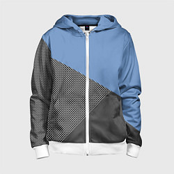 Детская толстовка на молнии Сине-серый геометричный