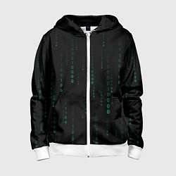 Толстовка на молнии детская Color black turquoise, цвет: 3D-белый