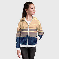 Толстовка на молнии детская Городской пейзаж стилизованный, цвет: 3D-белый — фото 2