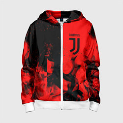Толстовка на молнии детская Juventus огненнный, цвет: 3D-белый