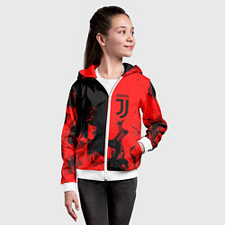Толстовка на молнии детская Juventus огненнный, цвет: 3D-белый — фото 2
