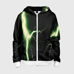 Толстовка на молнии детская Lightning yellow текстура, цвет: 3D-белый