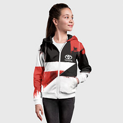 Толстовка на молнии детская Toyota логотип, цвет: 3D-белый — фото 2