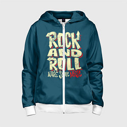 Детская толстовка на молнии Рок н ролл шум