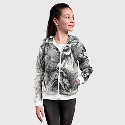 Толстовка на молнии детская Черепа лошадей, цвет: 3D-белый — фото 2