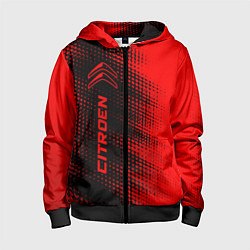 Толстовка на молнии детская Citroen - red gradient по-вертикали, цвет: 3D-черный