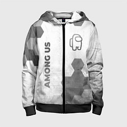Толстовка на молнии детская Among Us - white gradient вертикально, цвет: 3D-черный