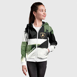 Толстовка на молнии детская Ламборджини логотип, цвет: 3D-белый — фото 2